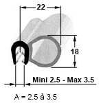 PROFIL ARME C/C NOIR,JOINT DIA 18 (RL.40M) AU ML