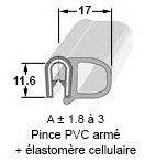 PROFIL ARME NOIR 17MM (TOLE 1,8 A 3)RL.25 M