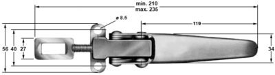 FERMETURE DE RIDELLE À EXCENTRIQUE RÉGLABLE à plaquer – Image 2