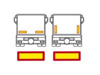 PLAQUES ADHÉSIVES POUR REMORQUES 565 x 196 mm, 2 jeux