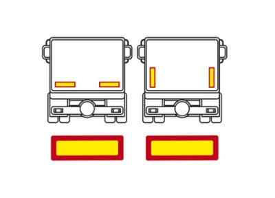 PLAQUES ADHÉSIVES POUR REMORQUES 565 x 196 mm, 2 jeux